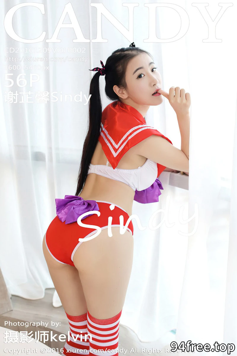[Candy网红馆] Vol.002 嫩模谢芷馨Sindy吊带牛仔短裤半裸上身秀诱人胴体诱惑写真 - 就是免费-就是免费