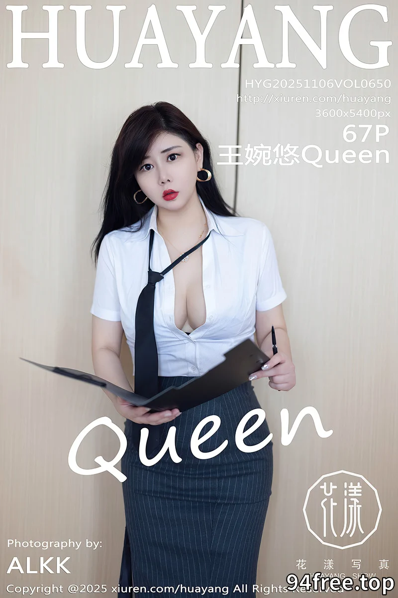 [HuaYang花漾] Vol.650 模特王婉悠Queen性感OL服饰配开档灰丝秀丰腴身材惹火诱惑写真-就是免费