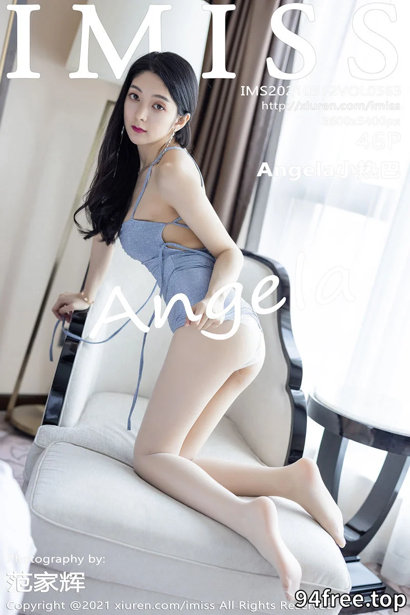 [IMiss爱蜜社] Vol.563 女神Angela小热巴私房典雅吊裙配朦胧丝袜半脱秀翘臀诱惑写真 - 就是免费-就是免费