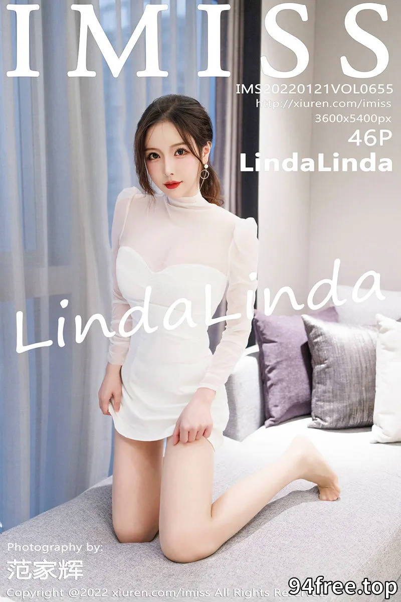 [IMiss爱蜜社] Vol.655 模特LindaLinda私房白色薄透连衣裙配肉丝裤袜秀丰满身材诱惑写真 - 就是免费-就是免费