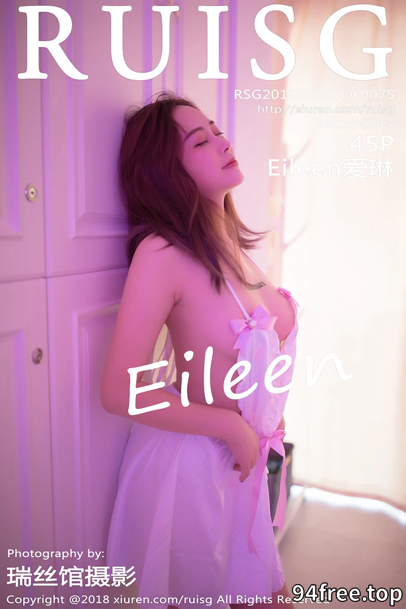 [RUISG瑞丝馆] Vol.075 嫩模Eileen爱琳私房白色吊带开胸连身裙秀完美身材诱惑写真 - 就是免费-就是免费