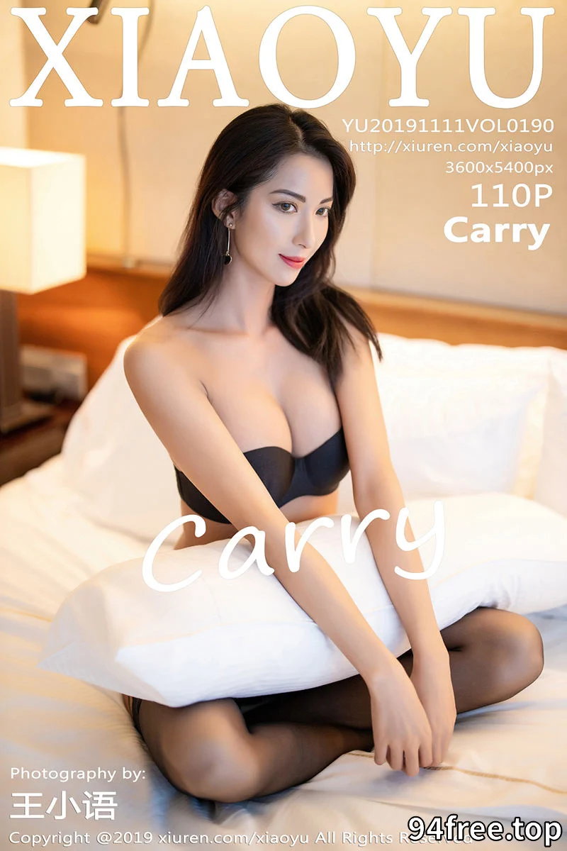 [XiaoYu语画界] VOL.190 女神Carry私房黑色内衣配吊带黑丝袜秀完美身材性感写真 - 就是免费-就是免费