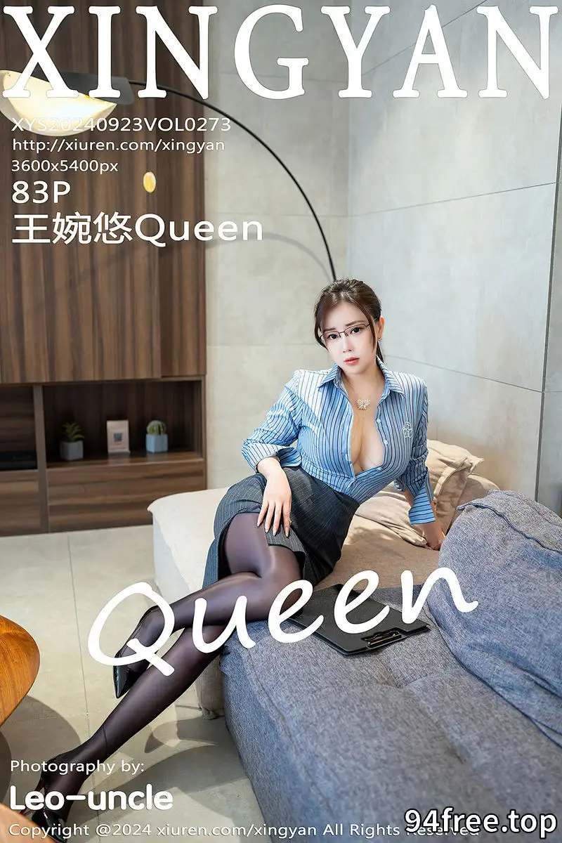 [XingYan星颜社] Vol.273 模特王婉悠Queen性感蓝色衬衫配开档黑丝秀惹火身材诱惑写真 - 就是免费-就是免费
