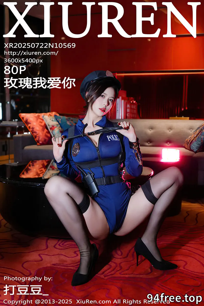 [XiuRen秀人网] NO.10569 模特玫瑰我爱你性感蓝色cos制服配黑丝吊袜秀凹凸身材诱惑写真 - 就是免费-就是免费