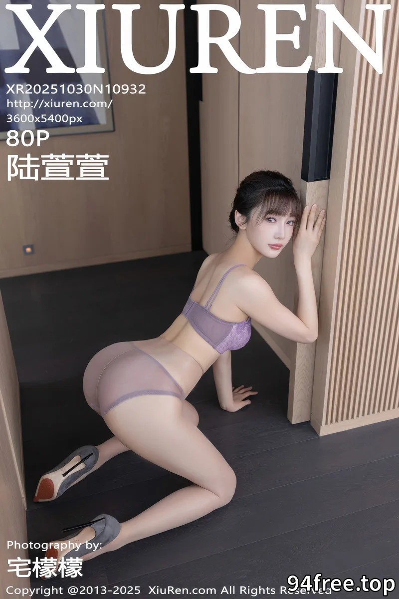 [XiuRen秀人网] NO.10932 模特陆萱萱性感条纹服饰露紫色蕾丝内衣秀柔美身姿迷人诱惑写真-就是免费