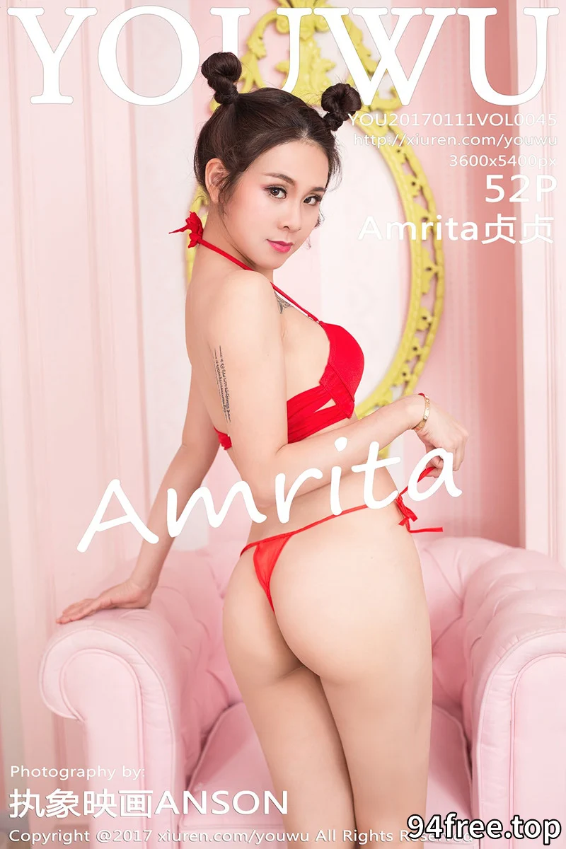 [YouWu尤物馆] Vol.045 嫩模Amrita贞贞喜庆红色主题福利性感肚兜+丁字裤诱惑写真 - 就是免费-就是免费
