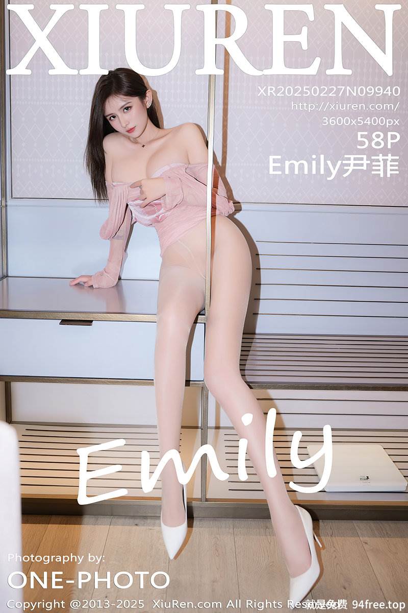 [XiuRen秀人网] NO.9940 模特Emily尹菲性感粉色连衣短裙配超薄肉丝秀完美身材诱惑写真-就是免费
