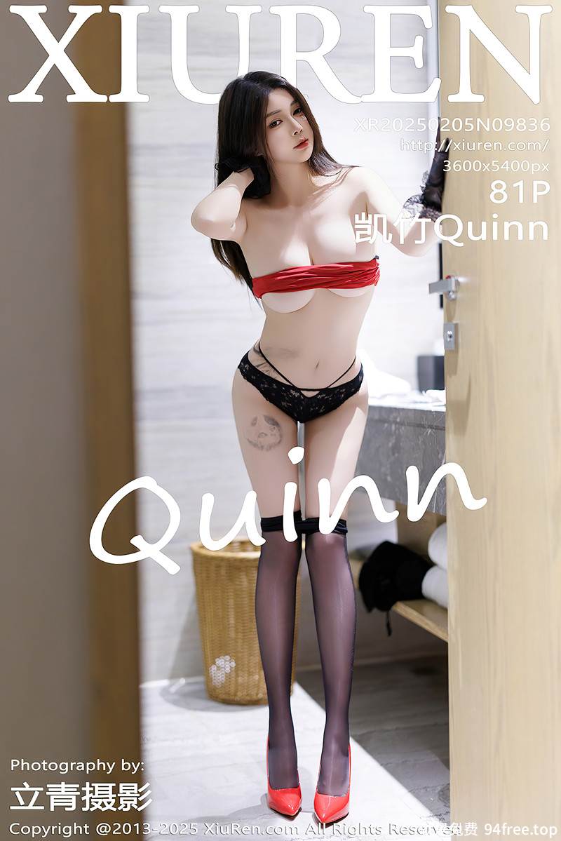 [XiuRen秀人网] NO.9836 模特凯竹Quinn性感黑色蕾丝服饰配超薄黑丝秀丰腴身材诱惑写真-就是免费