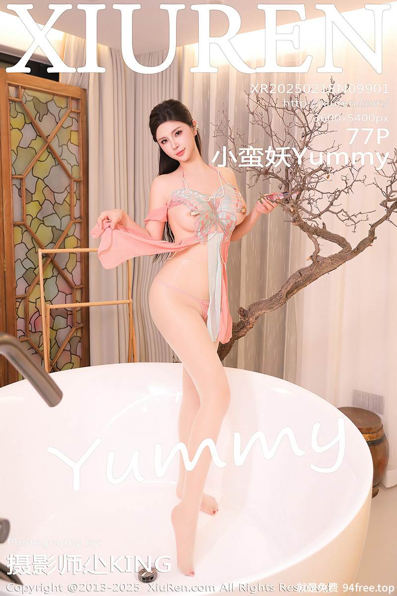 [XiuRen秀人网] NO.9901 模特小蛮妖Yummy性感粉色古装薄纱配超薄肉丝秀惹火身材诱惑写真-就是免费