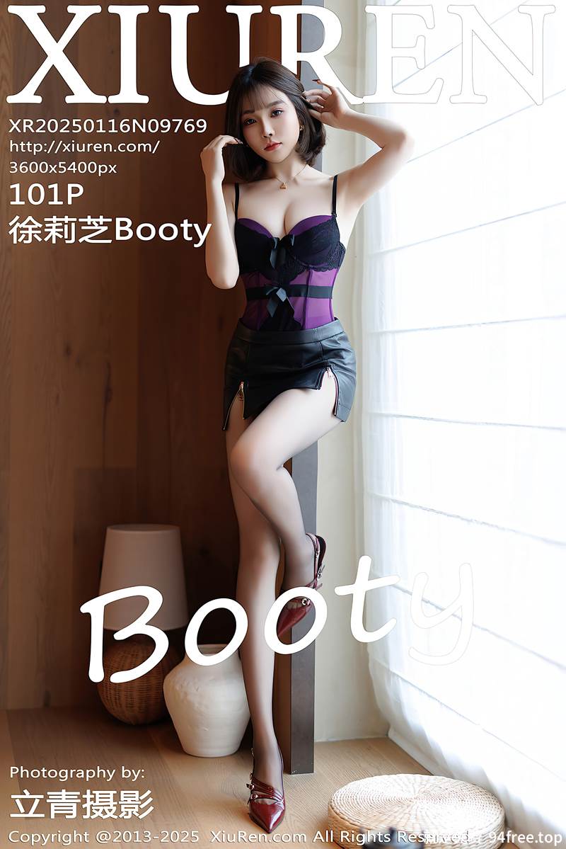 [XiuRen秀人网] NO.9769 女神徐莉芝Booty性感黑色情趣内衣配黑丝吊袜秀完美身材诱惑写真-就是免费