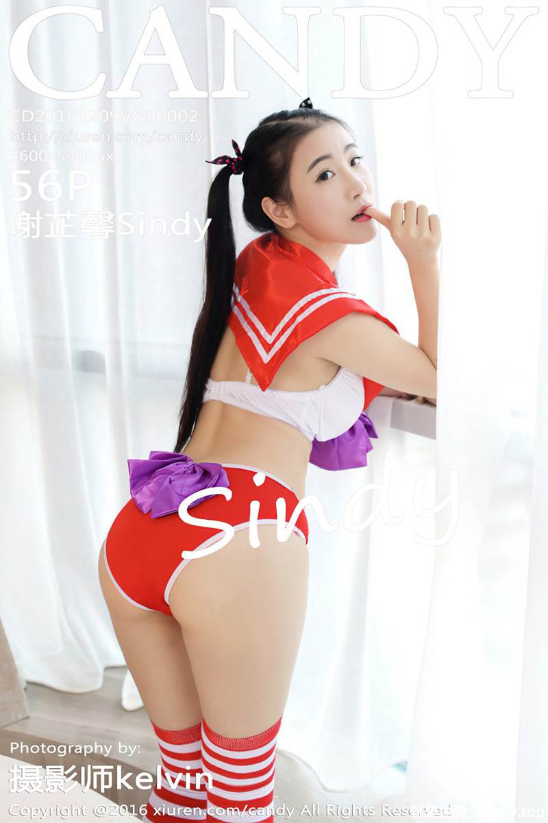 [Candy网红馆] Vol.002 嫩模谢芷馨Sindy吊带牛仔短裤半裸上身秀诱人胴体诱惑写真-就是免费