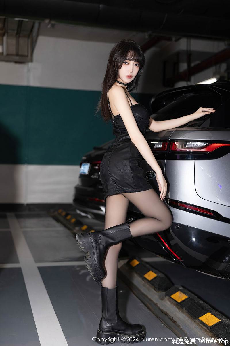 [XiaoYu语画界] Vol.1176 模特玥儿玥er性感黑色吊带短裙+黑色薄纱情趣服饰迷人诱惑写真-就是免费