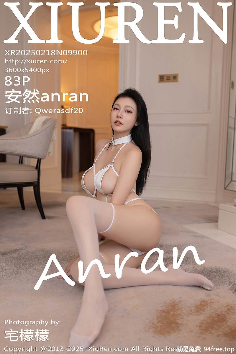 [XiuRen秀人网] NO.9900 模特安然anran性感白色情趣内衣配白丝袜秀曼妙身姿撩人诱惑写真-就是免费