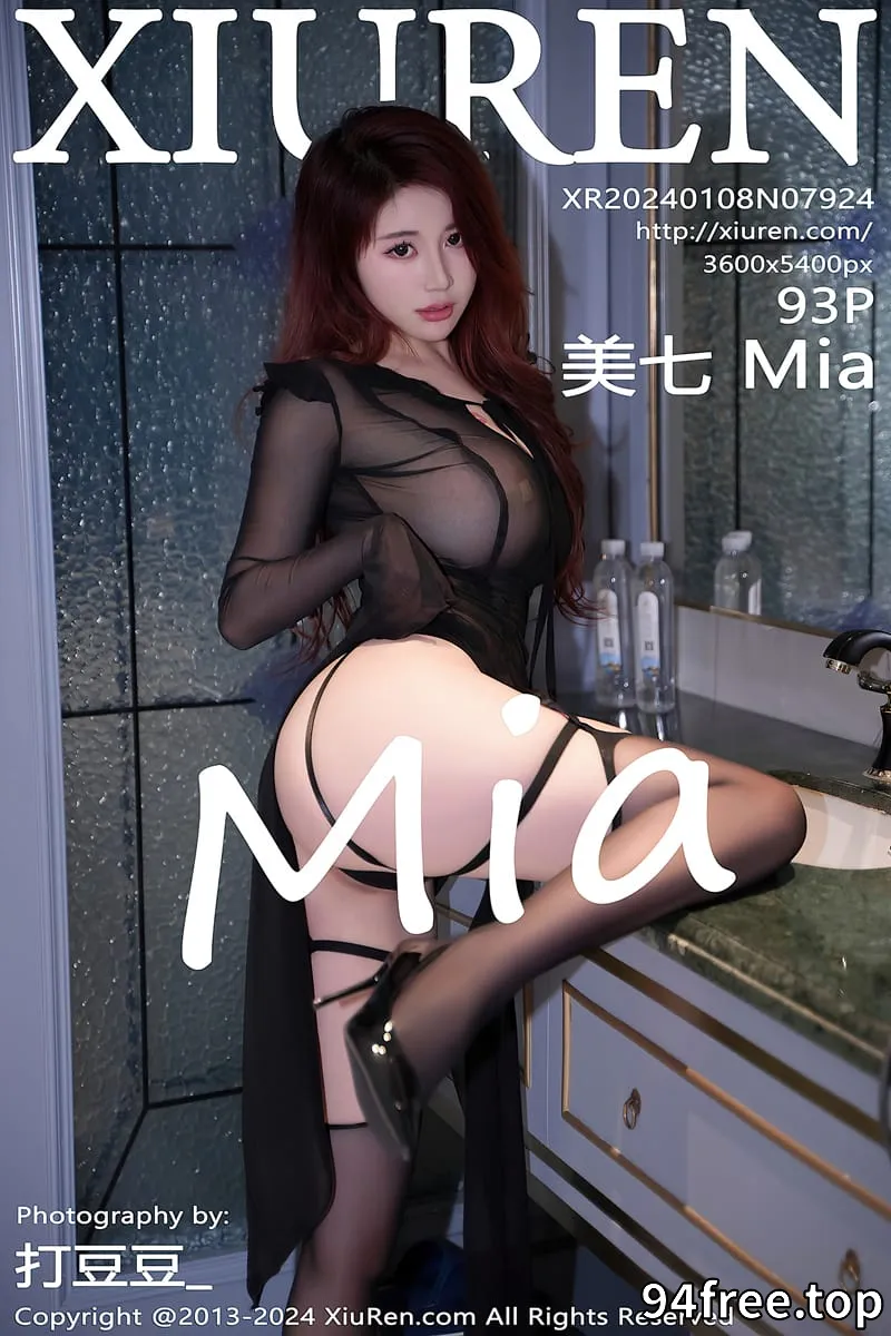 [XiuRen秀人网] No.7924 模特美七Mia性感黑色薄纱情趣服配黑丝吊袜秀惹火身段诱惑写真-就是免费