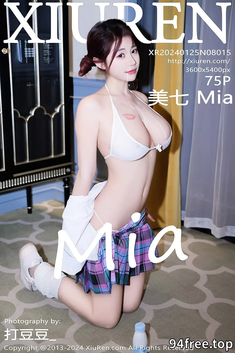 [XiuRen秀人网] No.8015 模特美七Mia性感白T配格子短裙露白色内衣秀丰腴身材诱惑写真-就是免费