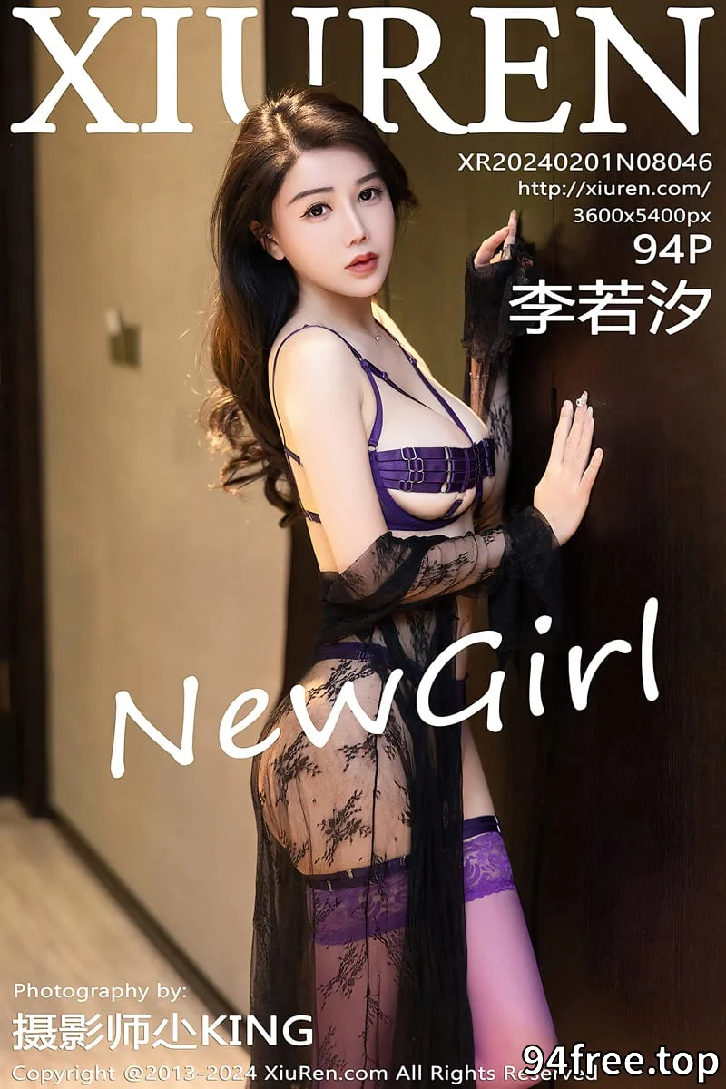 [XiuRen秀人网] No.8046 新人模特李若汐黑色薄纱长裙露紫色情趣内衣秀惹火身段诱惑写真-就是免费