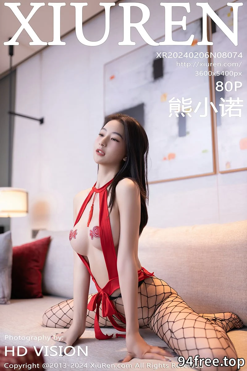 [XiuRen秀人网] No.8074 模特熊小诺性感红色情趣服饰配黑色网格袜丝秀曼妙身姿诱惑写真-就是免费