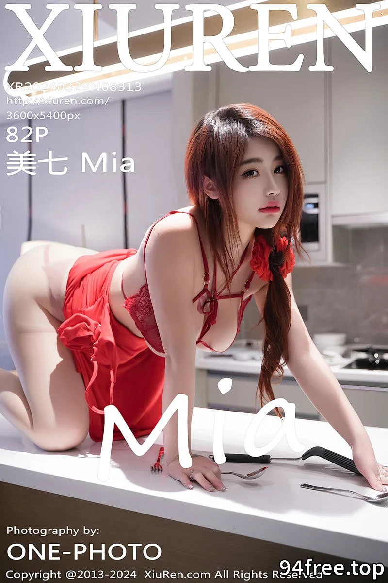 [XiuRen秀人网] No.8313 模特美七Mia厨房性感红色长裙配超薄肉丝秀丰满身材惹火诱惑写真-就是免费