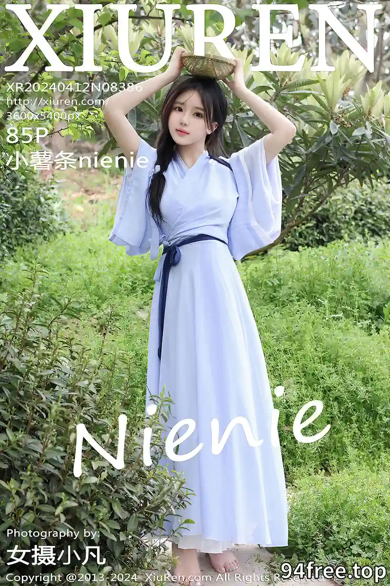 [XiuRen秀人网] No.8386 模特小薯条nienie户外剧情性感蓝色连衣裙半脱秀惹火身材诱惑写真-就是免费