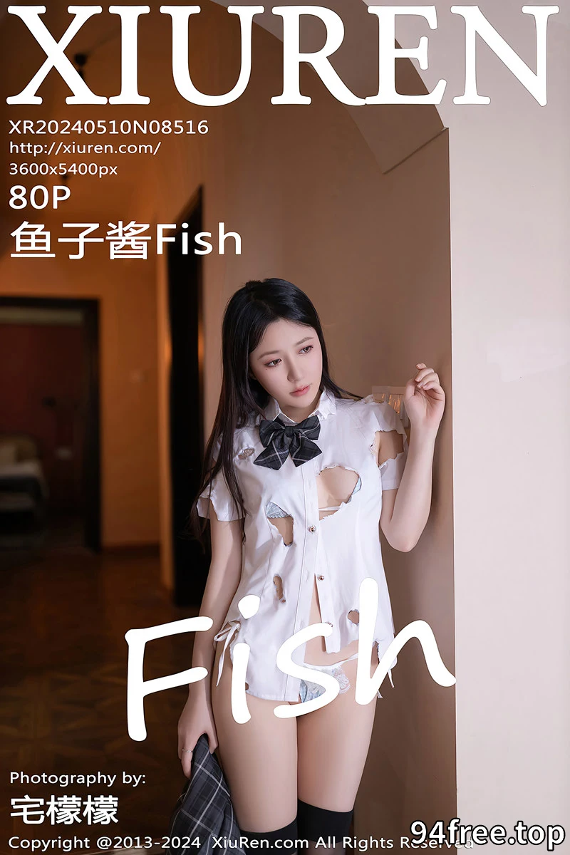 [XiuRen秀人网] No.8516 模特鱼子酱Fish性感白色衬衫配格子短裙露超薄黑丝撩人诱惑写真-就是免费