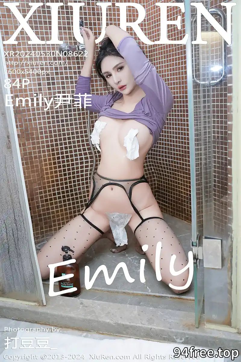 [XiuRen秀人网] No.8622 模特Emily尹菲厨房场景性感紫色包臀短裙配黑丝吊袜秀美腿写真-就是免费