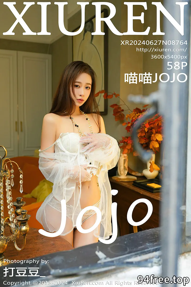 [XiuRen秀人网] No.8764 模特喵喵JOJO性感白色透明情趣内衣配白丝袜秀曼妙身姿诱惑写真-就是免费