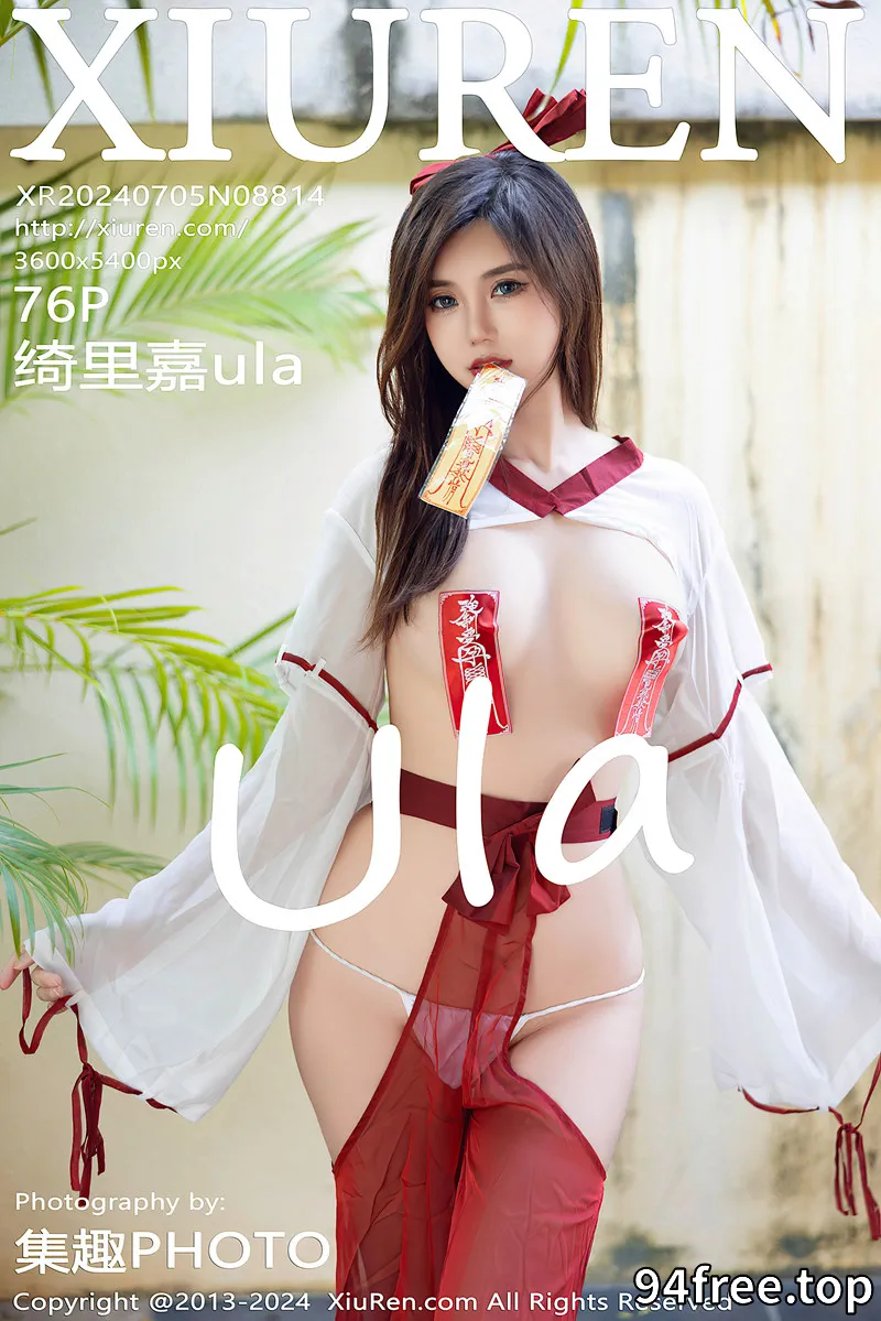 [XiuRen秀人网] No.8814 女神绮里嘉ula巫女造型性感白色上衣配薄纱秀惹火身材诱惑写真-就是免费