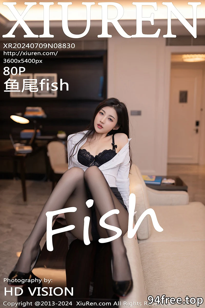 [XiuRen秀人网] No.8830 模特鱼尾fish性感白T配黑短裙露蕾丝内衣配超薄黑丝撩人诱惑写真-就是免费