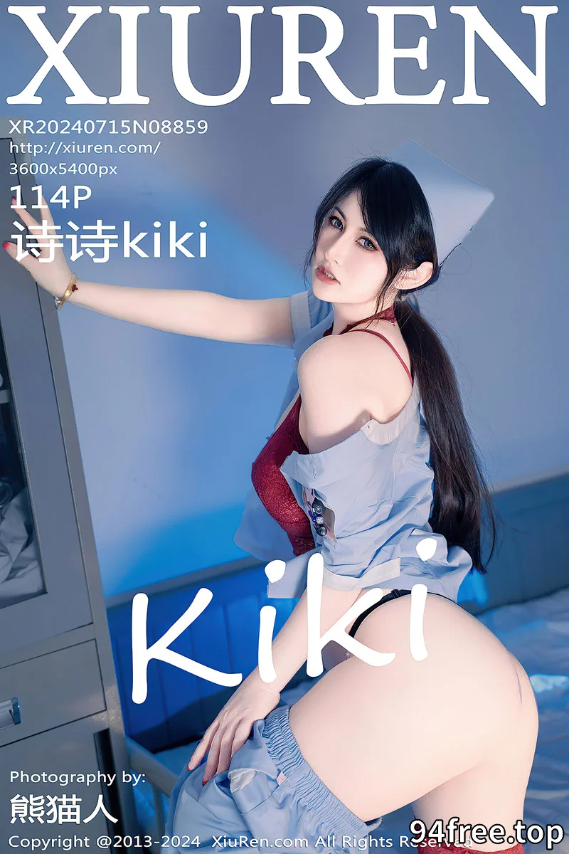 [XiuRen秀人网] NO.8859 模特诗诗kiki性感灰色护士服露红色蕾丝内衣秀丰满身材诱惑写真-就是免费