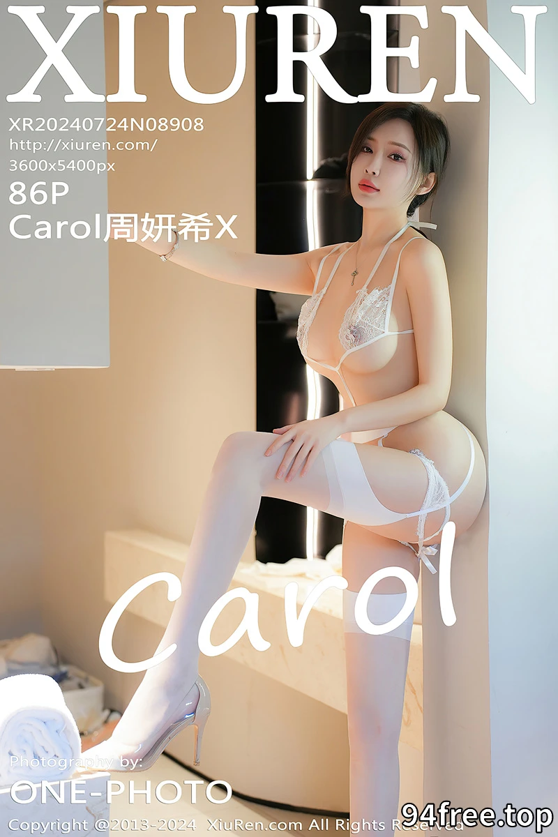 [XiuRen秀人网] NO.8908 女神Carol周妍希性感白色情趣内衣配白丝吊袜秀惹火身材诱惑写真-就是免费