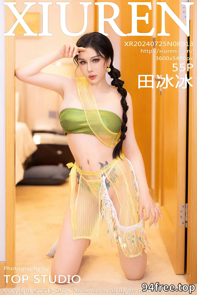 [XiuRen秀人网] NO.8913 模特田冰冰性感黄色情趣服饰露抹胸内衣秀完美身材惹火诱惑写真-就是免费