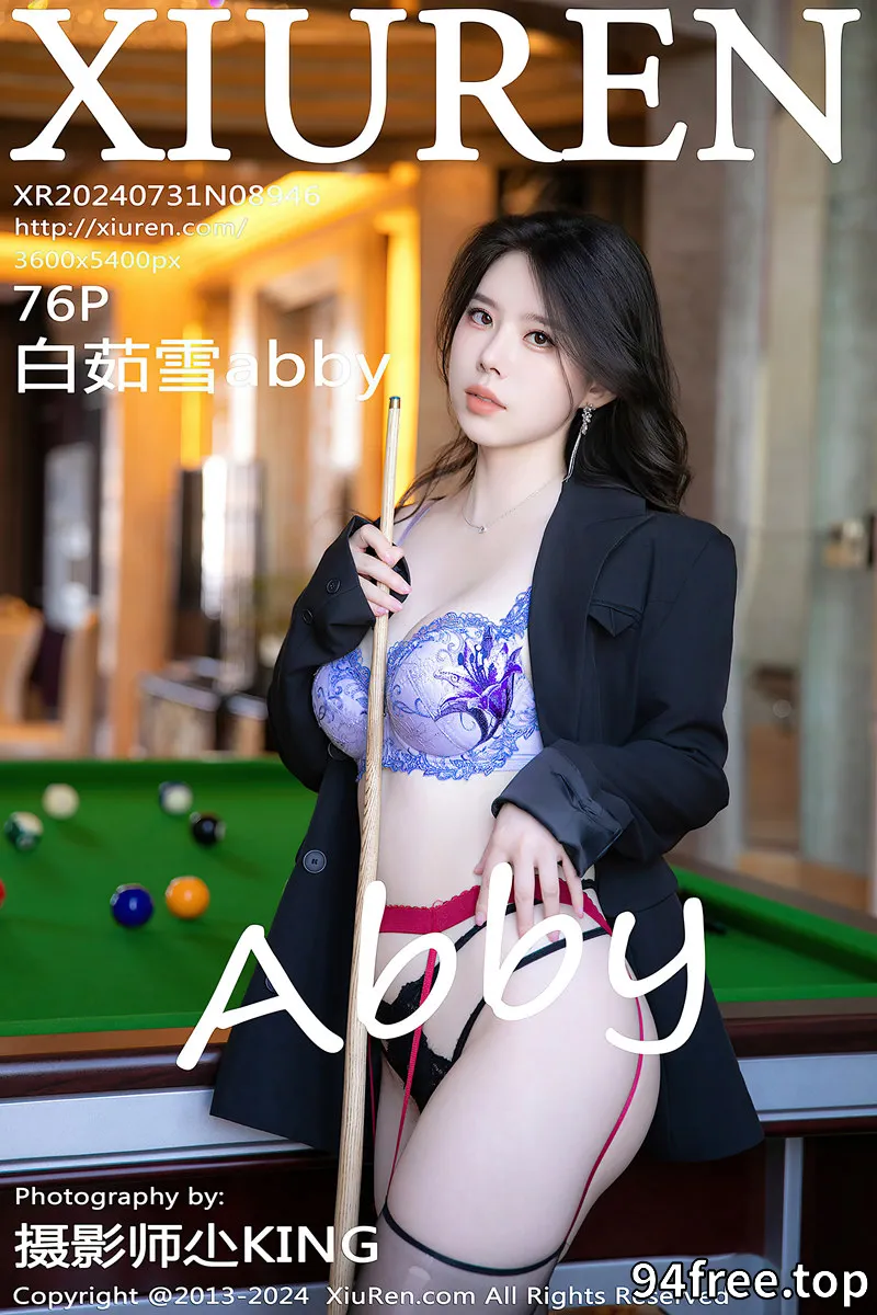 [XiuRen秀人网] NO.8946 模特白茹雪abby台球主题性感蕾丝内衣配黑丝吊袜秀美腿诱惑写真-就是免费