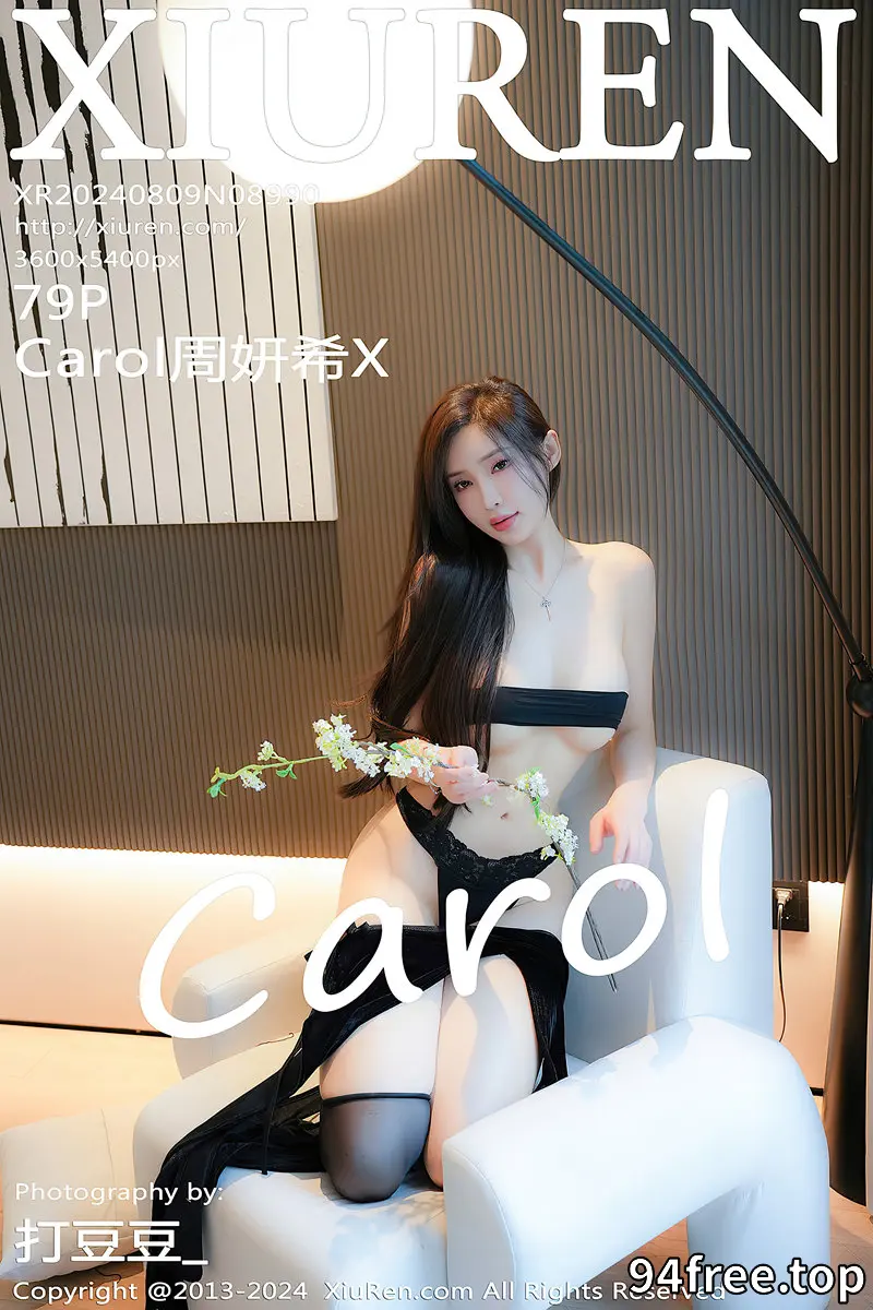 [XiuRen秀人网] NO.8990 女神Carol周妍希X性感黑色情趣内衣配黑丝袜秀丰满身材诱惑写真-就是免费