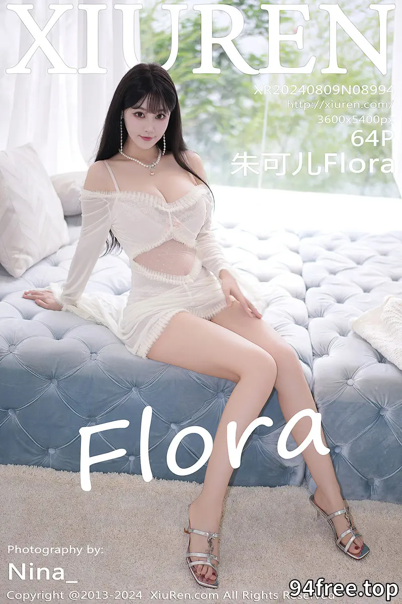 [XiuRen秀人网] NO.8994 女神朱可儿Flora性感白色情趣服饰配蓝尾巴秀丰满身材诱惑写真-就是免费