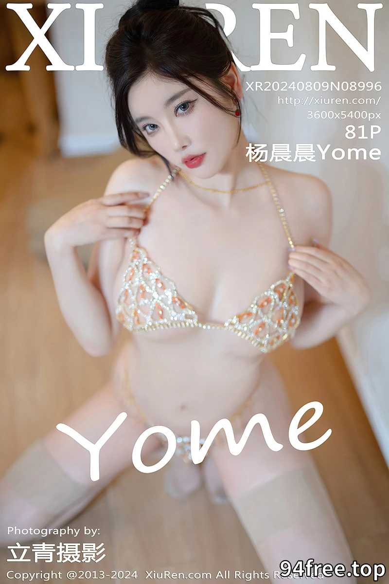 [XiuRen秀人网] NO.8996 女神杨晨晨Yome性感红色长旗袍配黑丝吊袜秀丰腴身材诱惑写真-就是免费