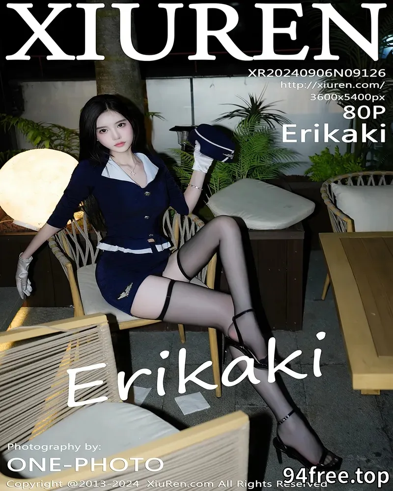 [XiuRen秀人网] NO.9126 模特Erikaki性感蓝色空姐制服配黑丝吊袜秀修长美腿撩人诱惑写真-就是免费