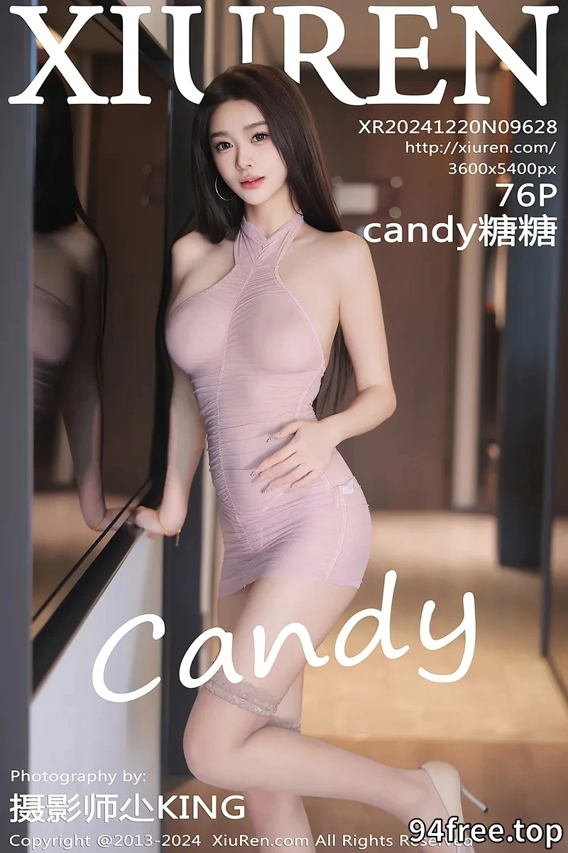 [XiuRen秀人网] NO.9628 模特Candy糖糖性感粉色薄纱连衣裙配粉丝袜秀惹火身材诱惑写真-就是免费