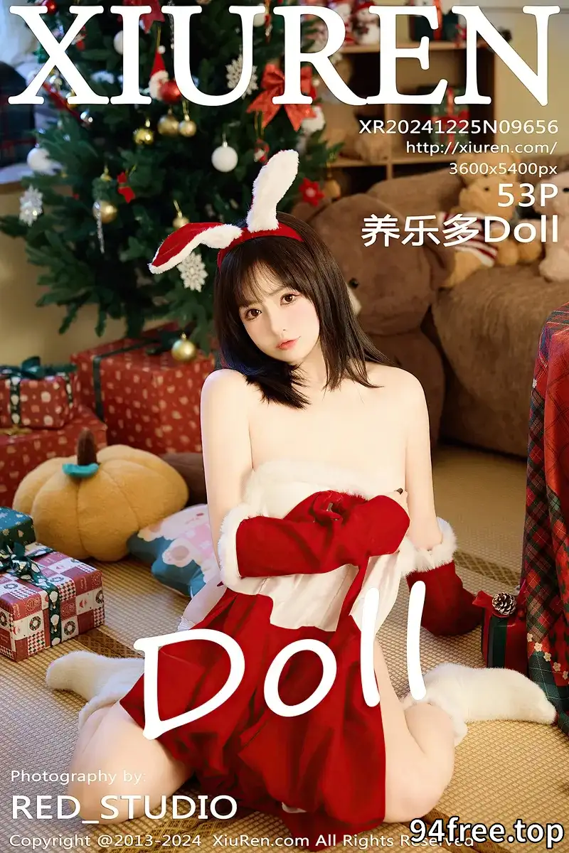 [XiuRen秀人网] NO.9656 模特养乐多Doll圣诞主题性感红色连衣裙半脱秀丰腴身材诱惑写真-就是免费