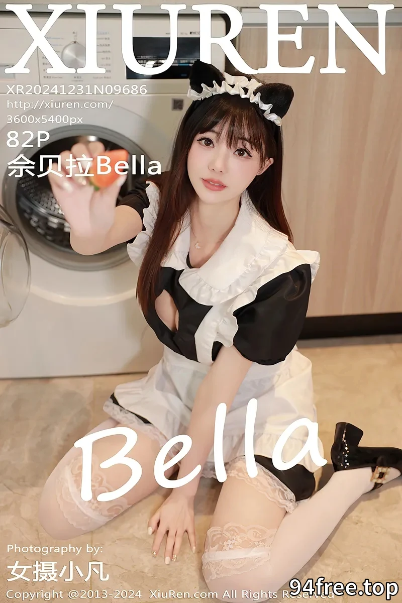 [XiuRen秀人网] NO.9686 模特佘贝拉Bella性感黑白女仆装配白色丝袜秀完美身材诱惑写真-就是免费