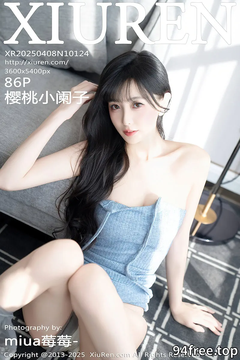 [XiuRen秀人网] NO.10124 模特樱桃小阑子性感浅蓝色连衣短裙配灰丝袜秀曼妙身姿诱惑写真-就是免费