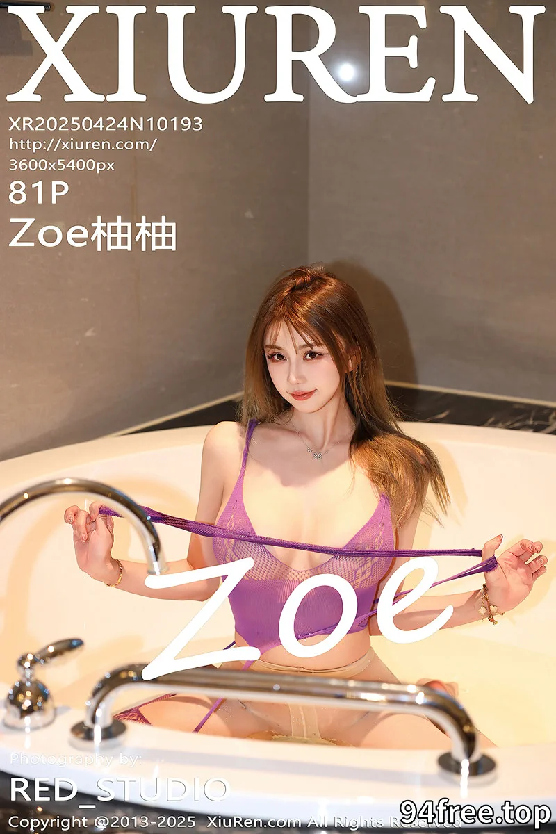 [XiuRen秀人网] NO.10193 模特Zoe柚柚性感紫色网纱服配紫丝吊袜秀凹凸身材撩人诱惑写真-就是免费